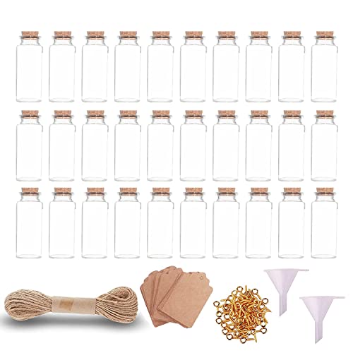 Tuuters 25x Gewürzgläser Mit Natur-Korken, Kleine Glas-fläschchen Für