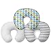 Bacati Elephants Nursing Pillow with Insert, Aqua/Lime/Grey