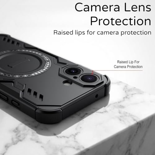 Image of ShieldTech Back Cover Case for Apple iPhone 16 Plus | 360 Protection Mobile Phone Case Mag-Safe | Camera Protection | i Phone 16 Plus Back Cover | iPhone 16Plus - Black TPU+PC
