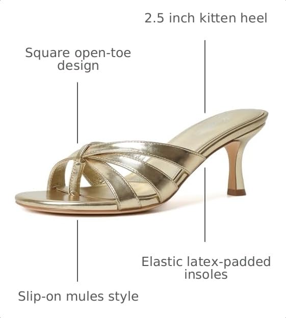 Image of Mostrin Kitten Heels for Women Pointed Toe Vintage Mules Heels Sexy Slip on Stiletto Backless Sandals for Party Wedding Daily