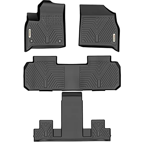 YITAMOTOR Floor Mats Compatible with 2018-2023 Chevy Traverse with 2nd Row Bucket Seats, Custom Fit Black Floor Liners, 1st, 2nd and 3rd Row All-Weather Protection
