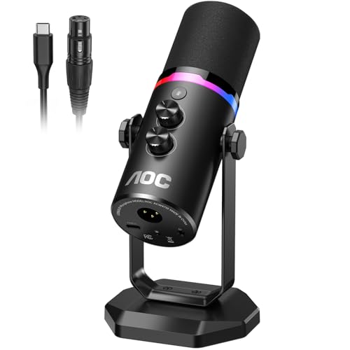 Amazon.co.jp: AOC ダイナミックマイク RGBライト付きPCゲーミング