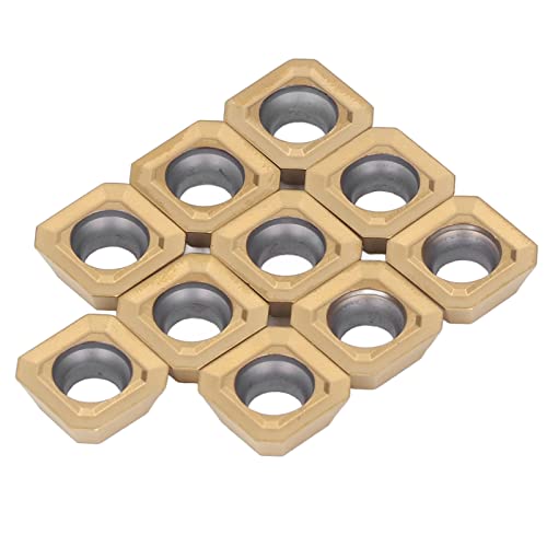 Carbide Milling Insert, 10 Pcs Carbide Milling Insert, Coated Wear CNC Lathe Finishing Indexable Cutter Efficient, Nose End Mills