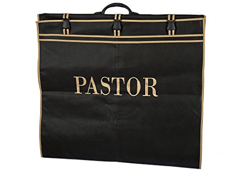 Black/Gold Pastor Vestment Carrying Bag (2 pounds, Polyester/Nylon Cover, Zipper Closure, Web Handle, Adjustable Strap, Duffel Bag)3