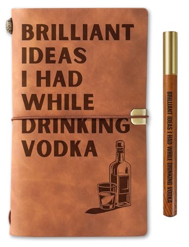 Vodka gifts Leather Journal Notebook with Pen, for Vodka Lovers, ...