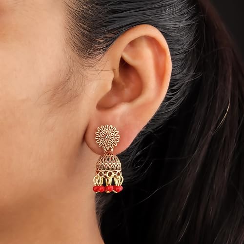 Image of Jhumkas for women traditional Earrings For Women sun flower Design Traditional Drop Jhumke For Women Girls Love Gifts 12 Pair of Earrings.