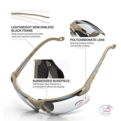 Image of xaegistac Shooting Glasses with Case-Safety Glasses Anti Fog | Z87.1 Certificated Impact Resistance Safety Glasses for Hunting Shooting Sports