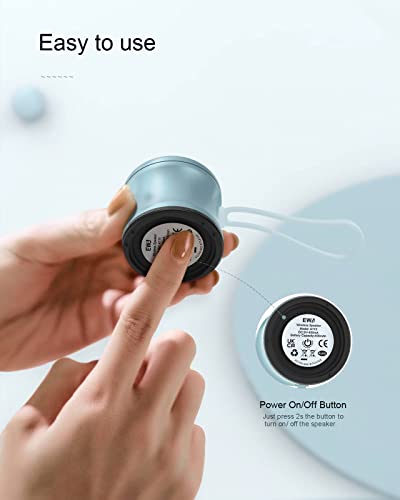 EWA A119 Mini Bluetooth Lautsprecher mit Umhängeband, Kleiner Lautsprecher mit Bassstrahler, IPX7 Wasserdicht, Winzig, aber Leistungsstark, Drahtloser Metalllautsprecher für Zuhause, Büro, usw. (Blau) – Bild 7