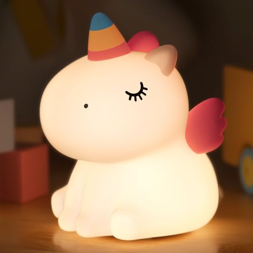 YISSVIC Unicórnio luz noturna infantil luz bebé noturna candeeiro de rato infantil recarregável presente para crianças presente de festa de boas-vindas ao bebé