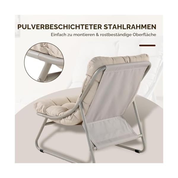 Grand Patio Loungesessel mit Fußhocker & Beistelltisch