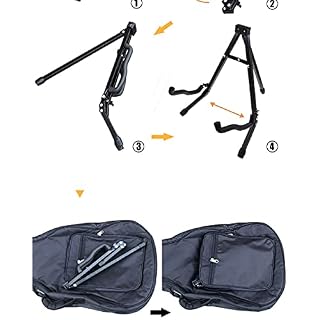 Support de Guitare Siqi Support de Cadre Universel 3A Pliable pour Toutes Les Guitares Support de Guitare de Voyage pour Basse électrique Classique Acoustique, Noir - Les Beatles, Paul McCartney, John Lennon, RIngo Starr, George Harrison Support de Guitare Siqi Support de Cadre Universel 3A Pliable pour Toutes Les Guitares Support de Guitare de Voyage pour Basse électrique Classique Acoustique, Noir – Image 6