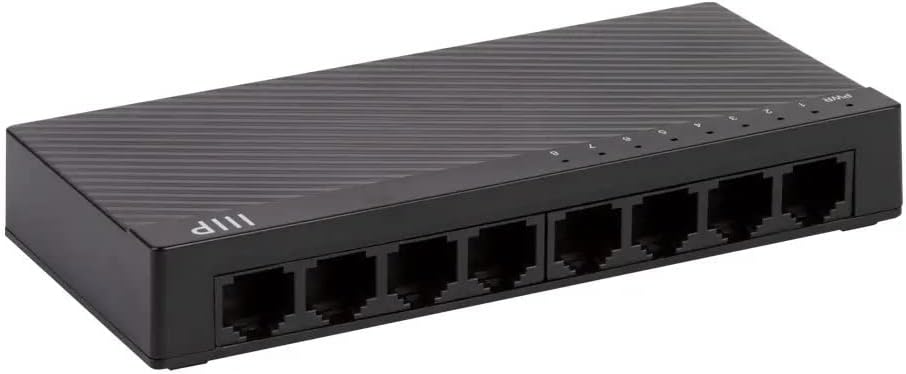 Monoprice 8‑Port Fast Ethernet Unmanaged Network Switch – 10/100Mbps, Compact, Desktop or Wall Mount, Plug-N-Play, for Network Enabled Devices Such As Computers, Laptops, Smart TVs, Game Consoles