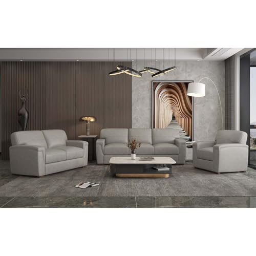 Sillón moderno cuero beige confortable