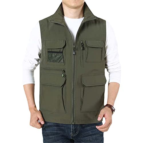 Chaqueta de verano para hombre con cuello grande y chaleco de varios bolsillos USTZFTBCL M