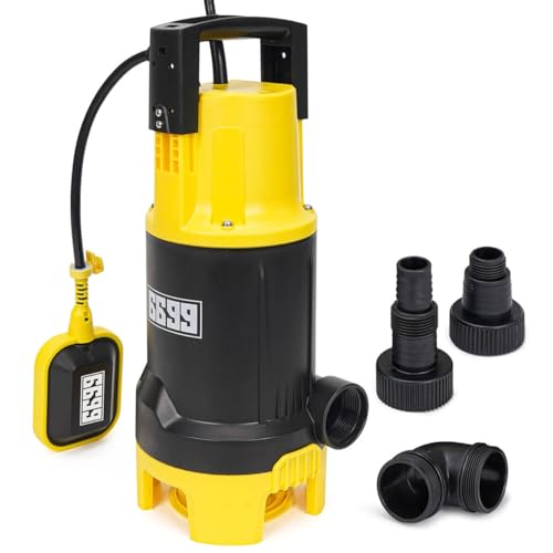 Image of Sump Pump Submersible 6500GPH Powerful Water Pump for Pool Draining 1.5HP Utility Pump with Adjustable Float Switch 16FT Power Cord for Flooded House Sump Pit Pond Remove Water
