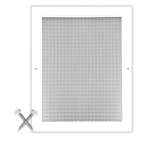 Image of 16 inch x 20 inch Cube Core Eggcrate Return Air Grille - Aluminum Rust Proof - HVAC Vent Duct Cover - White [Outer Dimensions: 17.75 X 21.75]