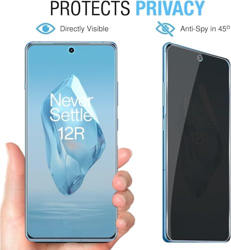 Image of EZ-GLAZ Privacy Screen Protector for OnePlus 11R (6.74 inch Curved Display) | Anti-Spy HD Clear Flexible Film | Bubble-Free Easy Installation Kit | Scratch Resistant | Case Friendly (Pack of 2)