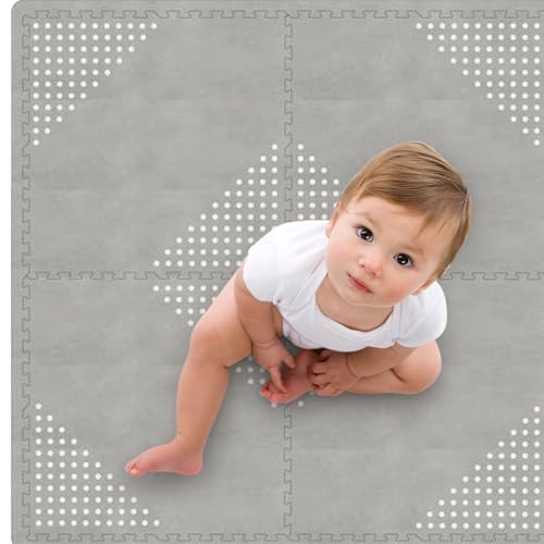 Recopilación y reviews de Colchoneta juegos bebe - solo los mejores. 37 Nap Baby Tapete Foamy para Bebé Armable - Tapetes para Bebé tipo Colchoneta Infantil de 120 x 180 cm - Playmat para Corral, Ludoteca ó Recámara Niños, de juego - Dots Gris