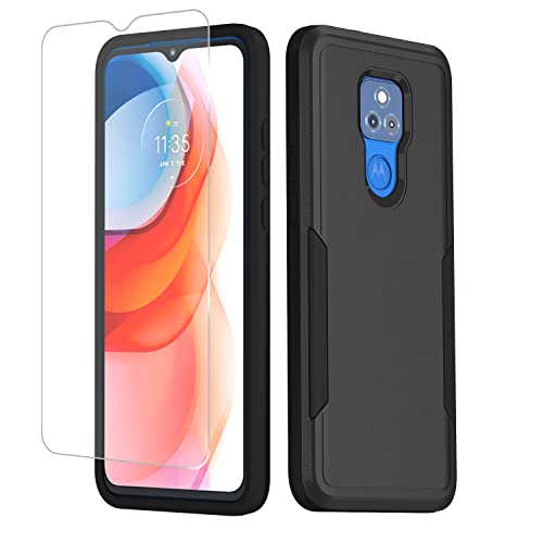 Moto G Play Case,Motorola G Play Case with HD Screen Protector [Military Grade Drop Tested] Heavy-Duty Tough Rugged Lightweight Slim Shockproof Protective Case for Motorola Moto G Play, Black