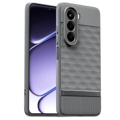 Image of Pikkme Back Cover for OnePlus Nord CE 6 Lite 5G Camera Protection 3D Hexa Cube Design Silicone Protective Bumper Case (Grey)