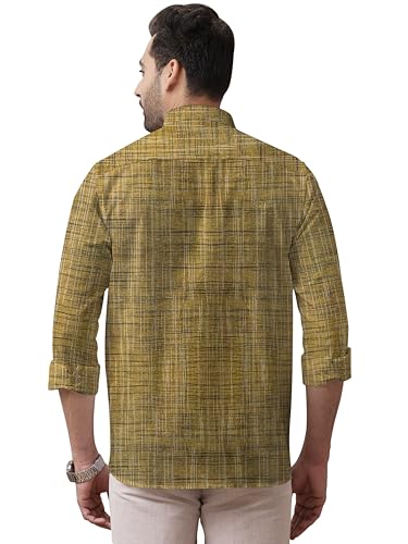 Image of Men's Pure Khaadi Cotton Regular Fit Full Sleeves Striped Casual Shirt | Handloom Shirt for Office & Casual Wear