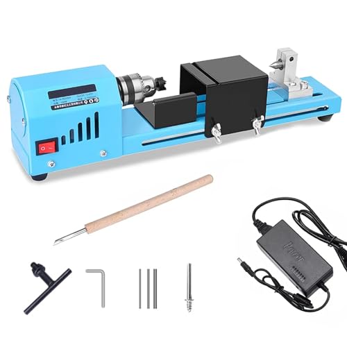 ZXLLAFT Mini Drehmaschine, 150W Präzise Drehbank Feindrehmaschine Perlen Maschine, 7-stufige Geschwindigkeitsregulierung, Perlen Polierer Maschine DIY CNC Bearbeitung