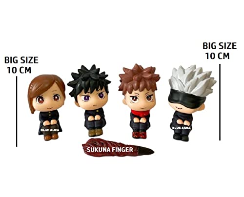 Image of Blue Aura Jujutsu Kaisen Action Figure with Sukuna Finger Figures Set of 4 (Jujutsu with Sukuna Finger)