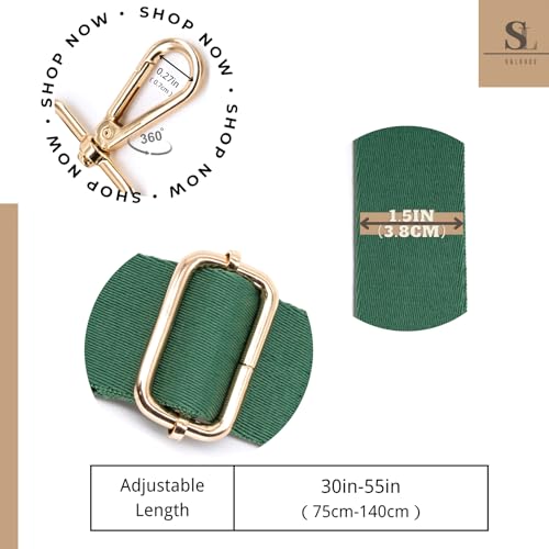 Image of S&loyoe Thickened Solid Color Purse Straps Replacement Crossbody Bag Strap Adjustable Wide Guitar Straps for Handbags 1.5inch