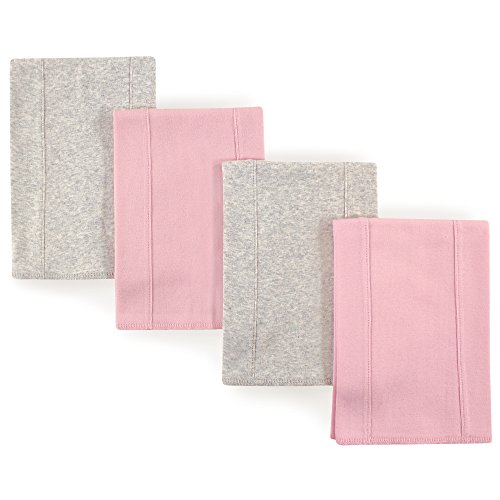Image of Touched by Nature Unisex Baby Organic Cotton Burp Cloths, Pink Gray, One Size