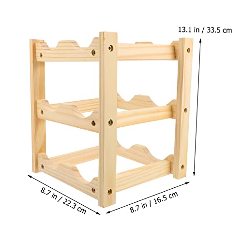 Soporte de madera para botellas de vino, 6 botellas miniatura 3