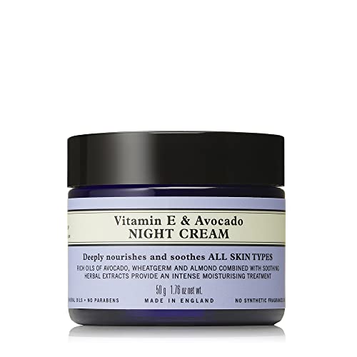 Neal's Yard Remedies Vitamin E & Avocado Night Cream, Deeply Moisturising & Replenishing, Face Moisturiser, Vegan & Cruelty-Free, 50g