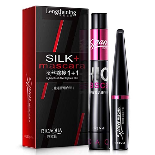 ZITOOP 4D Silk Fiber Lash Grafting Mascara Waterproof, Luxuriously Longer, Thicker, Voluminous Eyelashes, Long-Lasting, All Day Exquisitely Lush, Full, Long, Thick, Smudge-Proof Eyelashes (Black)
