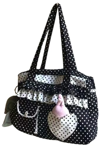 Bolso de hombro estilo Gyaru con lunares y volantes miniatura 1