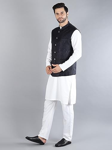 Image of Uri and MacKenzie Men's Silk Blend Kurta Pajama with Designer Ethnic Nehru Jacket /Modi Jacket