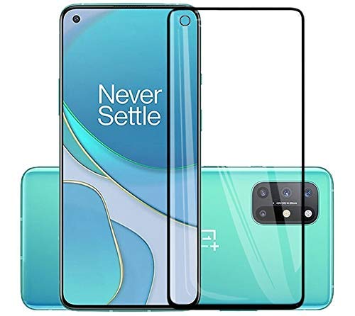Image of Tempered Glass Screen Protector Compatible For ONEPLUS 8T Full Screen Coverage (Except Edge to Edge) and Free Complete Easy Installation kit.