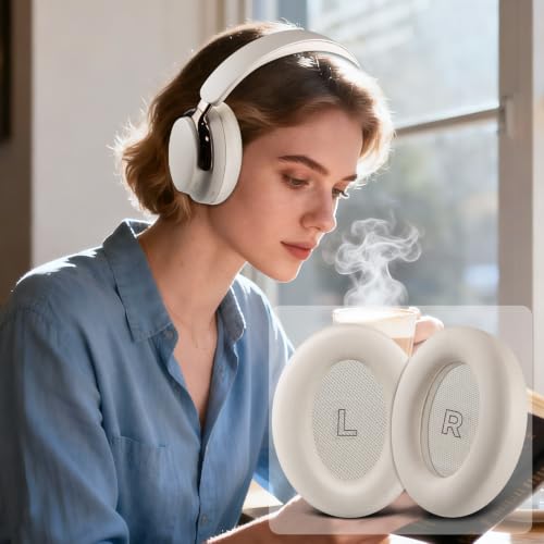 Image of SOULWIT Replacement Earpads for Bose QC Ultra /New QuietComfort Ultra(2nd Gen) Wireless Headphones, Ear Pads Cushions with Softer Protein Leather, High-Density Noise Isolation Foam - Driftwood Sand