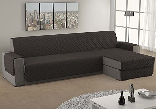 Elegante funda acolchada con chaise longue disponible en las siguientes medidas: 2 plazas: respaldo: 200 cm, 3 plazas: respaldo: 250 cm, 4 plazas: respaldo: 300 cm (4 plazas respaldo 300, gris oscuro) Cover