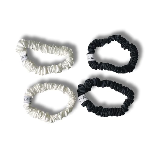 Chouchous fins en soie de mûrier MAE le lot de 4 jolis élastiques à offrir pour Noël