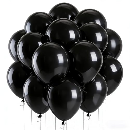 LOLStar Black Balloons, 100 Pcs, 12 inch Latex Round Balloon
