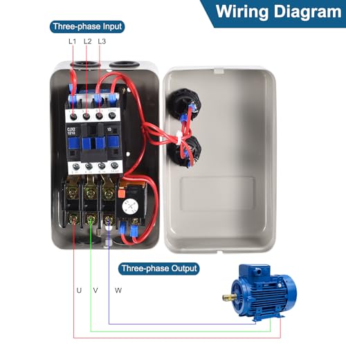 MECCANIXITY Magnetic Electric Motor Starter, 220V 2.2KW 3HP, 2 Phase miniatura 5