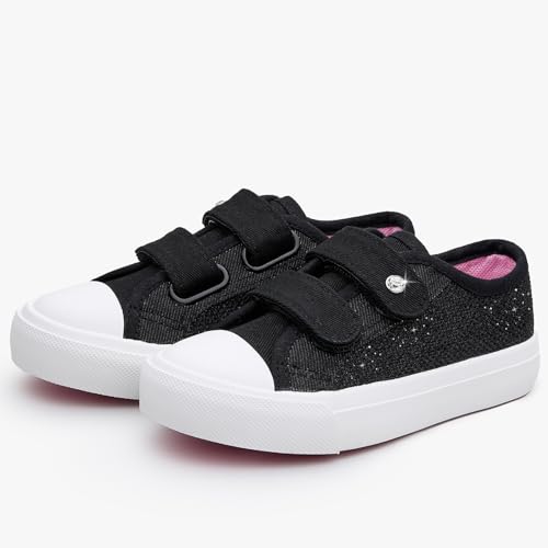 Weestep Toddler Girl Glitter Sneakers Lightweight Sparkle Slip On Canvas Shoes2