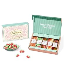 Thoughtfully, Mothers Day Gummies Sweet Gift Box, Includes Gummy Bears, Sour Watermelon, Sour Peach Rings, Sour Peach Gummies & Fruit Gummies, Candy Sampler Gift for Mom