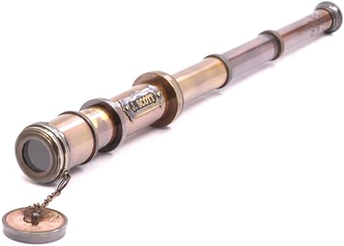 Miniatura 3 de RII - Cristal espía de decoración antigua, telescopio pirata con funda de cuero, telescopio de mano para entusiastas de la aventura, decoración