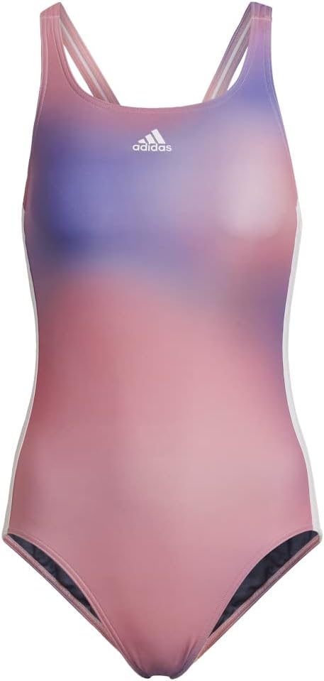 adidas Womens Melbourne Printed 3 Stripes Swimsuit