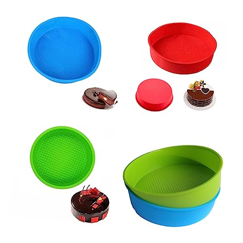 SOLUSTRE Round Silicone Cake Mold Non Stick Baking Pan for DIY Desserts Random Color Versatile Use Oven Microwave Dishwasher Temperature Safe From Random Color