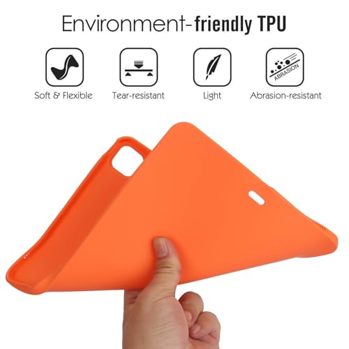 Coque iPad Pro 13 M4 2024 silicone orange mince et légère