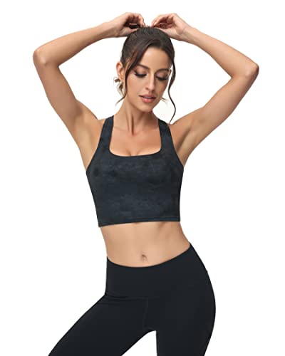 Image of romansong Strappy Yoga Sports Bras for Women Padded Criss-Cross Back Tank Tops