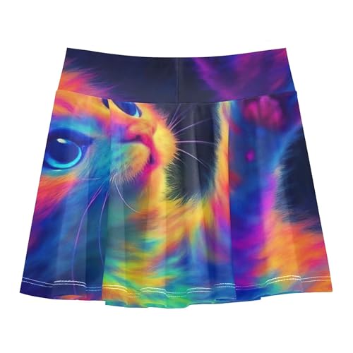 Cute Cat Butterfly Neon Girls' Shorts Athletic Skorts Tennis Skirts for Kids Floral Girl Skort 3t2
