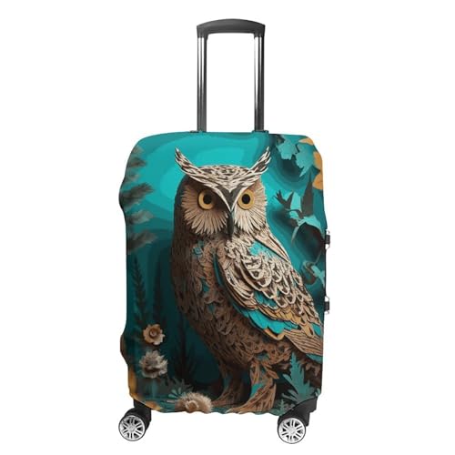Owl Printed Luggage Cover Protector, Fits 18-32 Inch Luggage