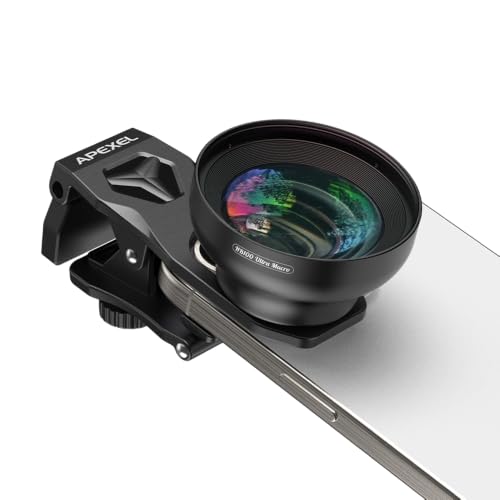 Apexel Macro Lens- 2 en 1 12x & 24x Mobile Camera Lens pour Iphone Samsung HTC Xiaomi Android Smartphones